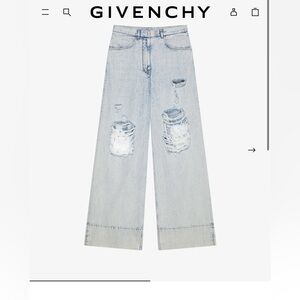Givenchy oversized jeans in destroyed denim